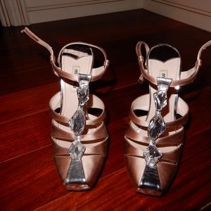 Miu MIu Caged Sandal, Size 40 in color Mauve